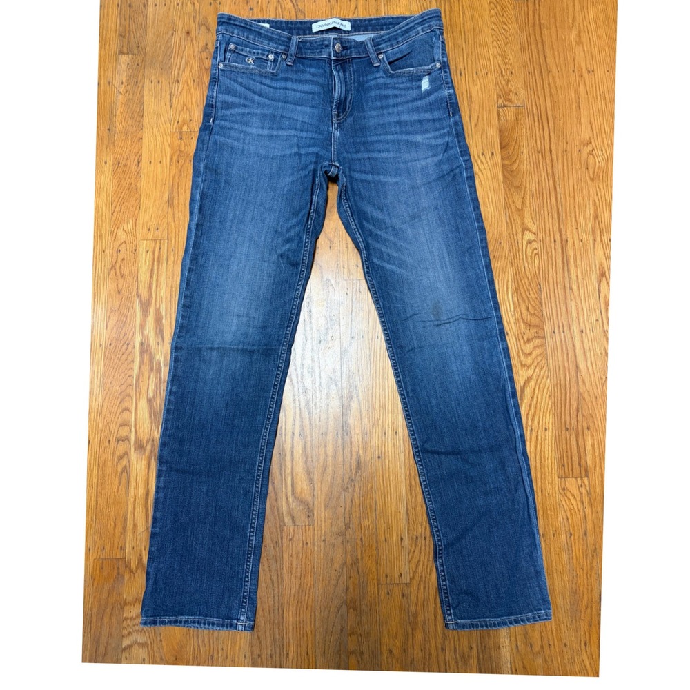 Calvin Klein Jeans Men's Slim Fit Blue Denim Jeans W34 L34 Medium Wash